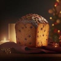 panettone es el postre italiano tradicional para navidad foto