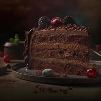 Delicious dessert, elegant, homemade chocolate cake photo