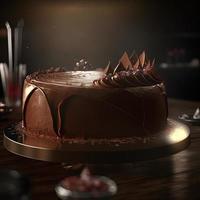 Delicious dessert, elegant, homemade chocolate cake photo