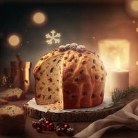 Panettone is the traditional Italian dessert for Christmas photo