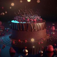 Delicious dessert, elegant, homemade chocolate cake photo