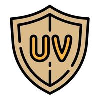 Uv shield protection icon, outline style vector