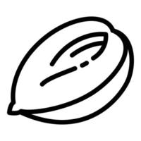 Half peanut icon, outline style vector