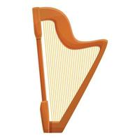 Irish harp icon, cartoon style vector