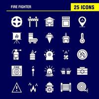 Fire Fighter Solid Glyph Icon for Web Print and Mobile UXUI Kit Such as Burn Fighter Fire Fireman Barrier Board Fighter Fire Pictogram Pack Vector