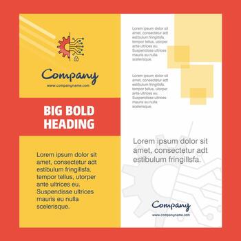 Setting gear Company Brochure Title Page Design Company profile annual report presentations leaflet Vector Background