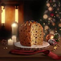 Panettone is the traditional Italian dessert for Christmas photo