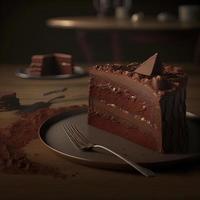 Delicious dessert, elegant, homemade chocolate cake photo