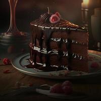 Delicious dessert, elegant, homemade chocolate cake photo