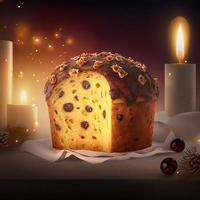 panettone es el postre italiano tradicional para navidad foto