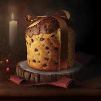 panettone es el postre italiano tradicional para navidad foto