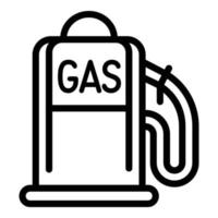 icono de la estación de llenado de gas, estilo de esquema vector