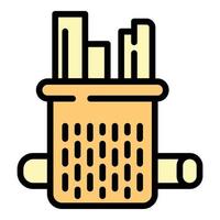 Architect pencils icon, outline style vector