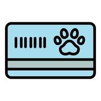 Payment card pet icon, outline style vector