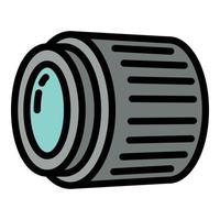 Camera lens icon, outline style vector