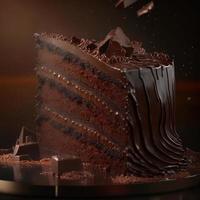 Delicious dessert, elegant, homemade chocolate cake photo