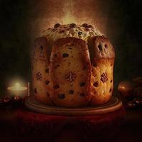 Panettone is the traditional Italian dessert for Christmas photo