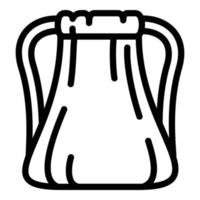 icono de mochila de algodón, estilo de esquema vector