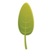 Elm green leaf icon, cartoon style vector