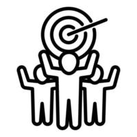 Team target icon, outline style vector