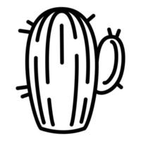 icono de cactus mexicano, estilo de contorno vector