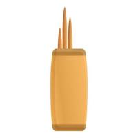 Toothpick box icon, cartoon style vector