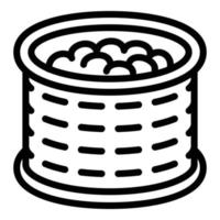 Peanut tin can icon, outline style vector