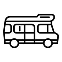 icono de autocaravana de coche, estilo de esquema vector