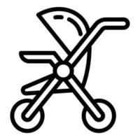 Baby cradle icon, outline style vector