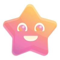 Smiling sea star icon, cartoon style vector