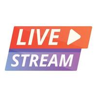 Live stream material icon, cartoon style vector