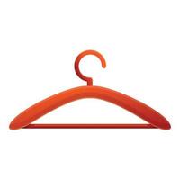 Wood clothes hanger icon, cartoon style vector