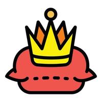 icono de la corona del museo, estilo de esquema vector