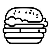 icono de hamburguesa americana, estilo de esquema vector