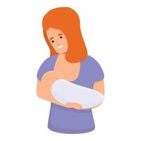 Medical breast feeding icon, cartoon style vector