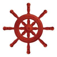 Ship handwheel icon, cartoon style vector