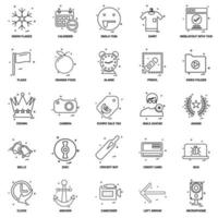 25 conjunto de iconos de línea de mezcla de concepto de negocio vector