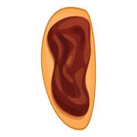 icono de pasta de chocolate de pan, estilo de dibujos animados vector