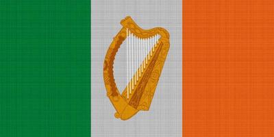 bandera y escudo de irlanda sobre un fondo texturizado. collage de conceptos foto