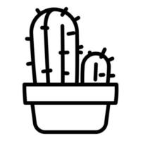 Cactus icon, outline style vector