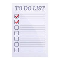 Done points to do list icon, cartoon style vector