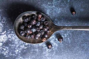 Juniper Berries on a Spoon photo