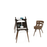 conjunto de mesa isométrica renderização 3d png