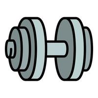 Muscular dumbell icon, outline style vector