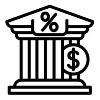 Bank deposit icon, outline style vector