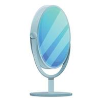 Round desktop mirror icon, cartoon style vector