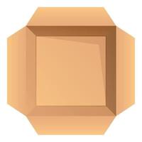 Open top view parcel icon, cartoon style vector