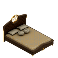 Isometric Bedroom 3D render png