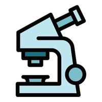 Research microscope icon, outline style vector