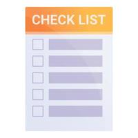 Check list icon, cartoon style vector